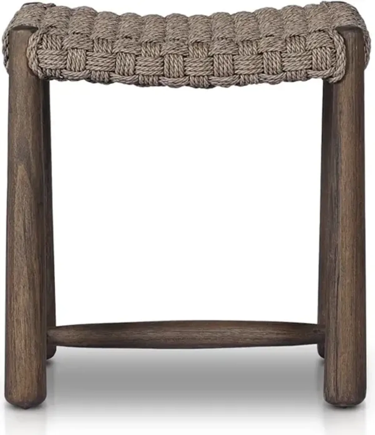 Savio Outdoor Accent Stool in Dark Textured Woven