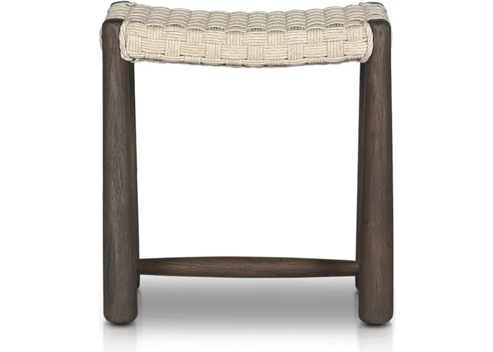 Savio Outdoor Accent Stool in Twisted Vintage White