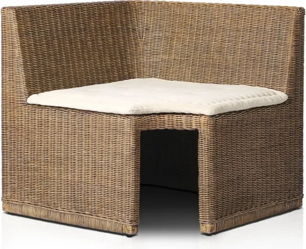 Senna Woven Dining Banquette - Broadway Dune - Corner Piece