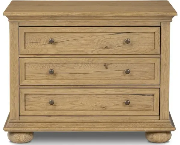 Geoffrey Nightstand in Worn Oak Veneer