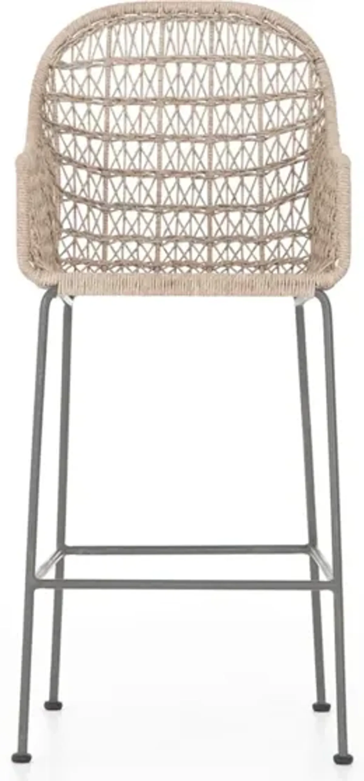 Bandera Outdoor Woven Bar Stool-White