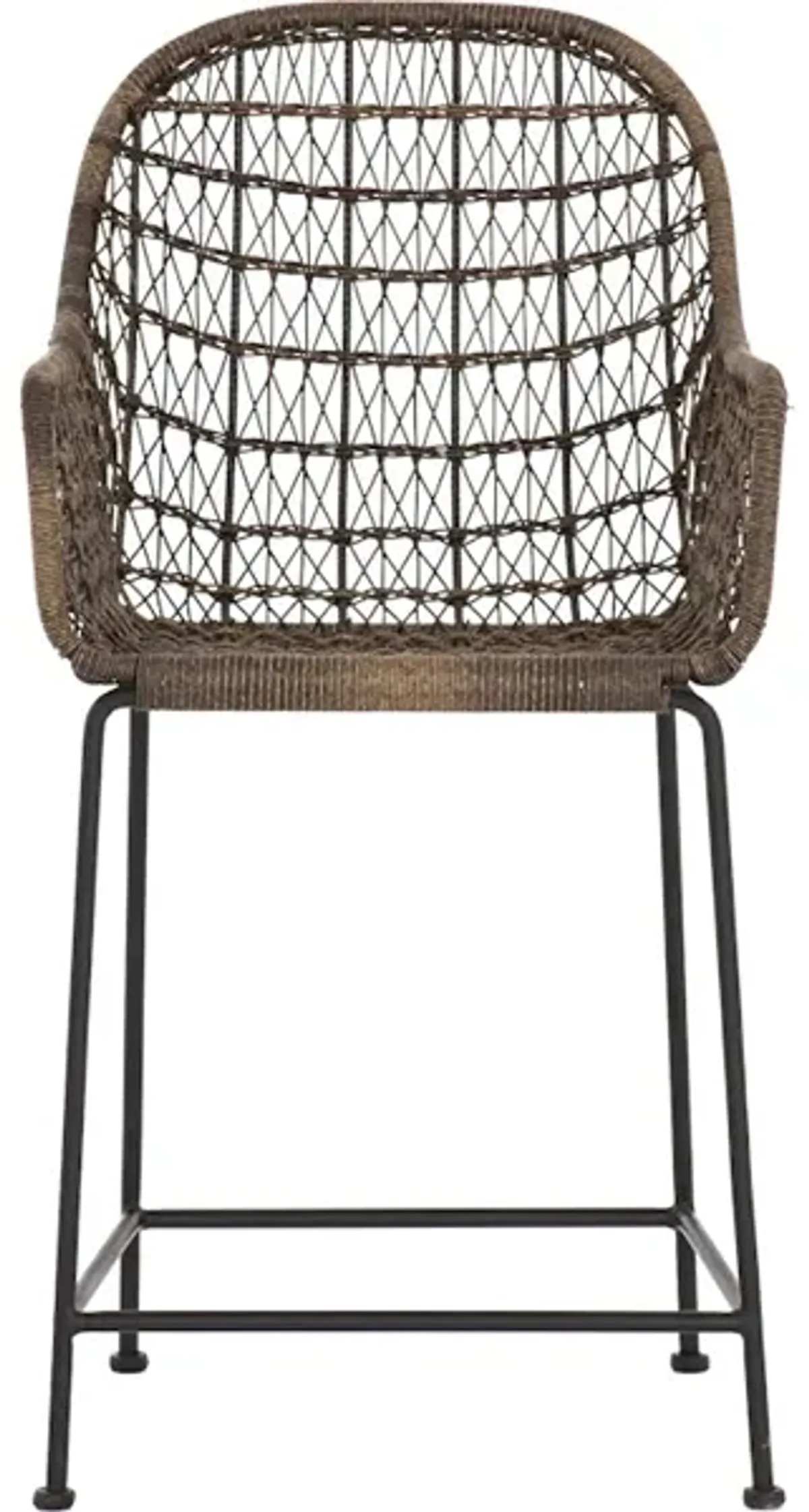 Bandera Outdoor Woven Counter Stool-Grey