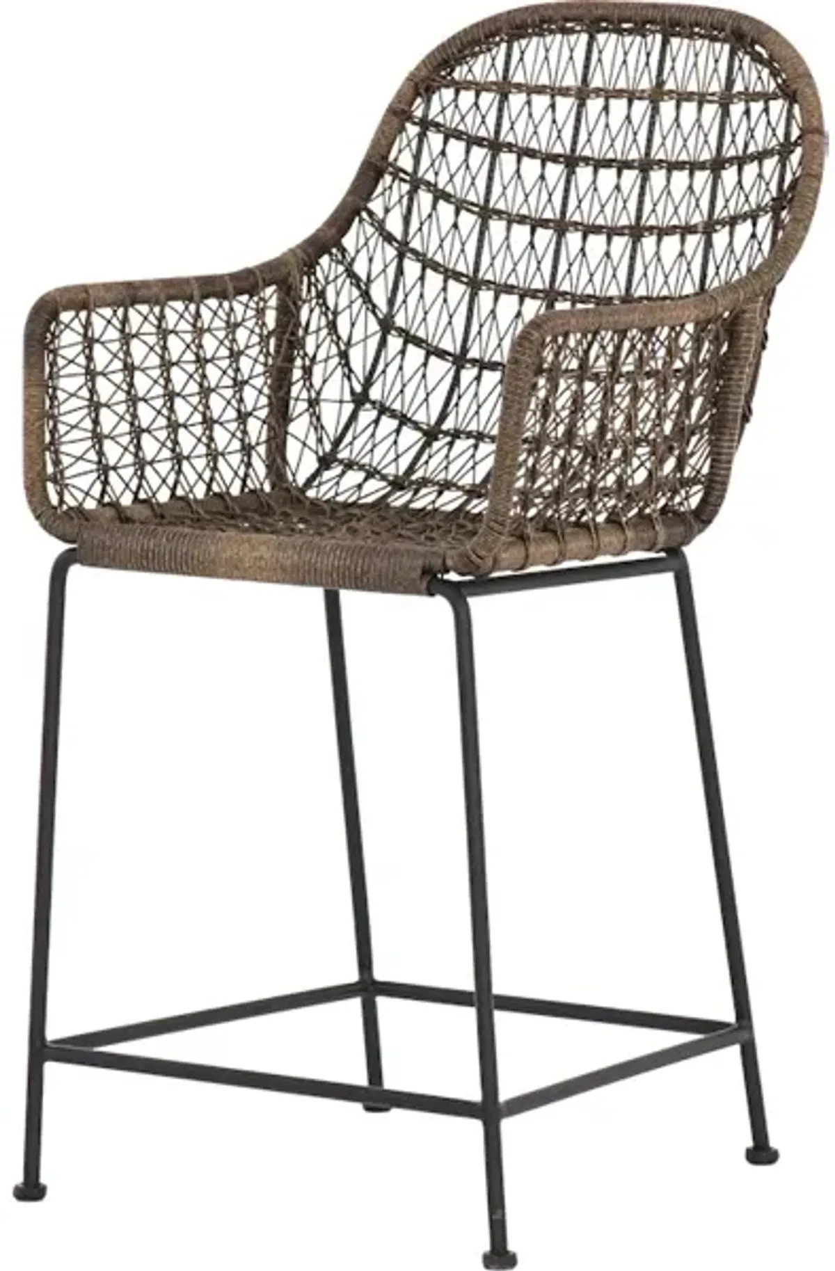 Bandera Outdoor Woven Counter Stool-Grey