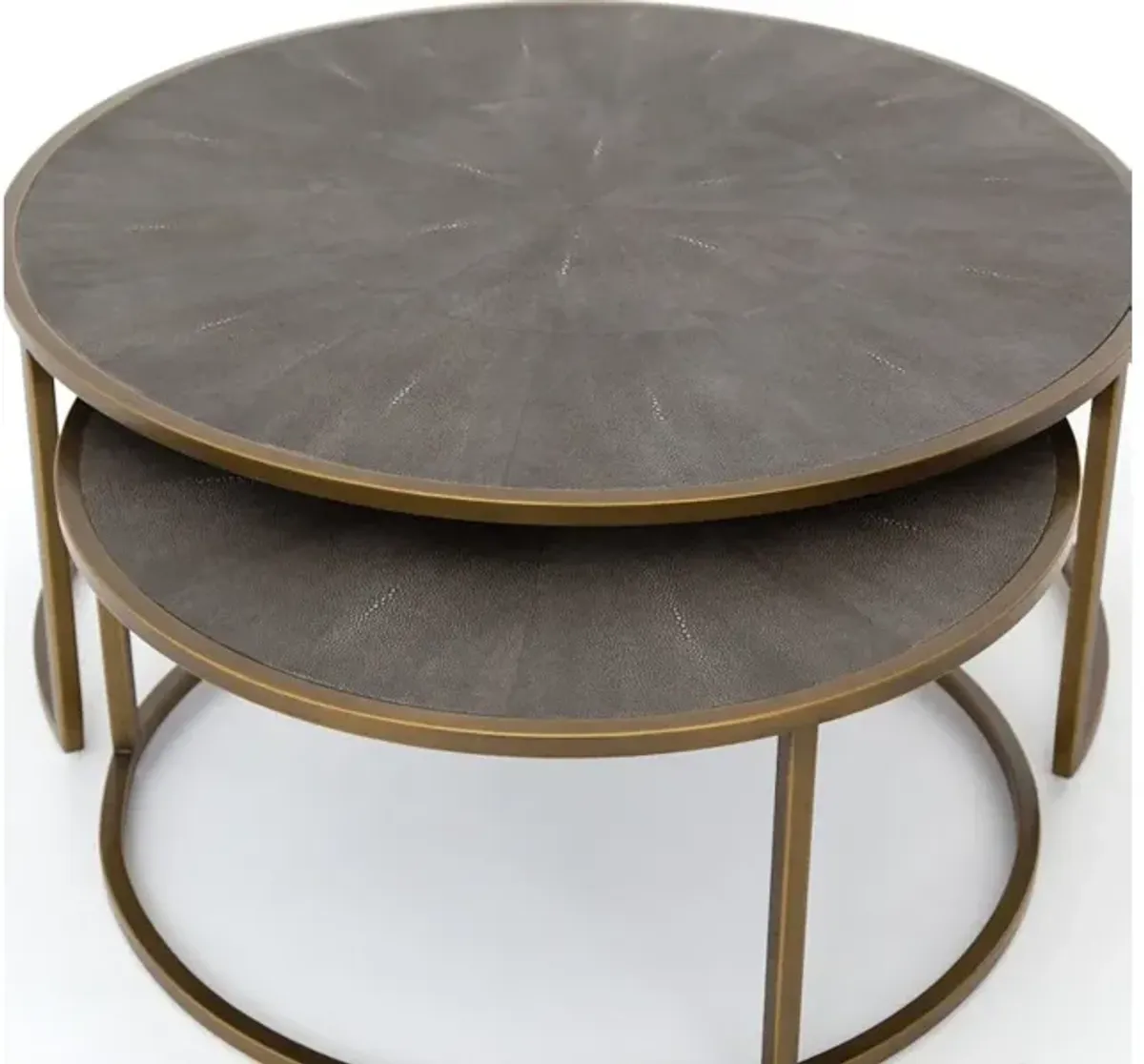 Bentley Shagreen Nesting Cocktail Table - Brass