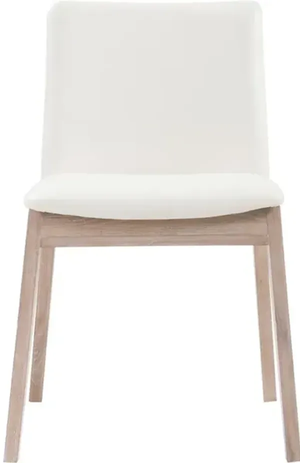 DECO OAK DINING CHAIR WHITE PVC-M2