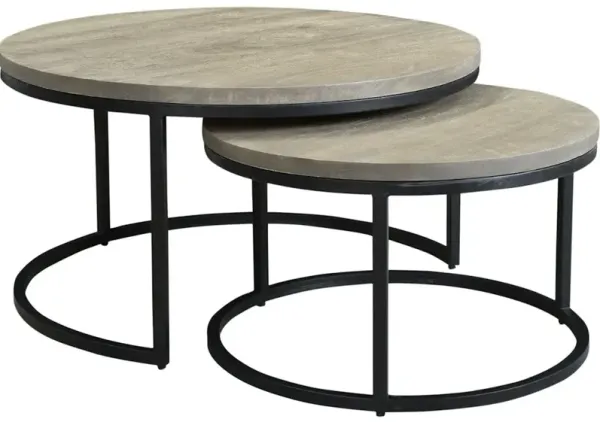DREY ROUND NESTING COFFEE TABLES SET OF 2