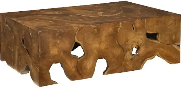 TEAK SLICE COCKTAIL TABLE