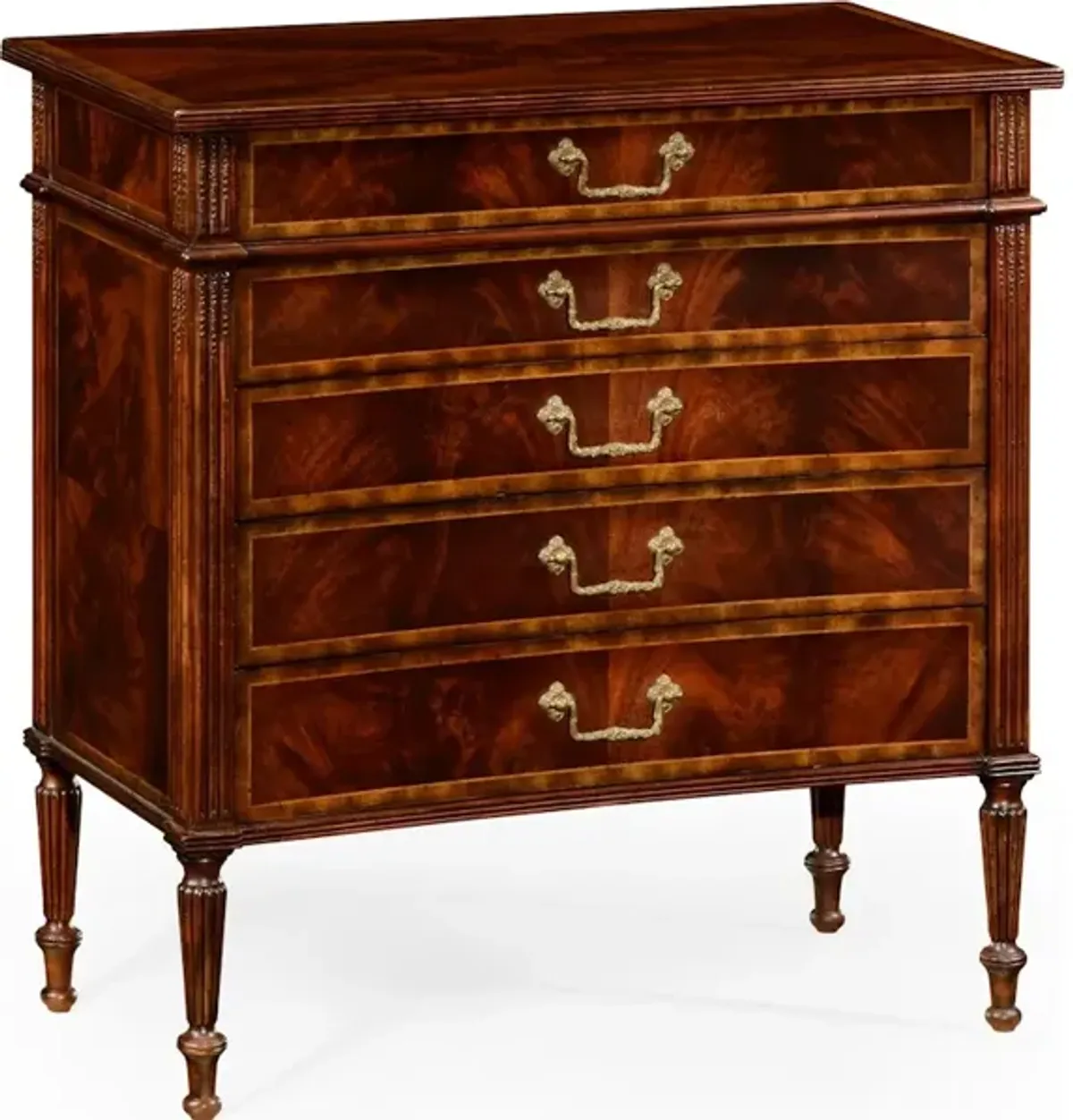 Mahogany Chest Of Drawers With Concave Profile