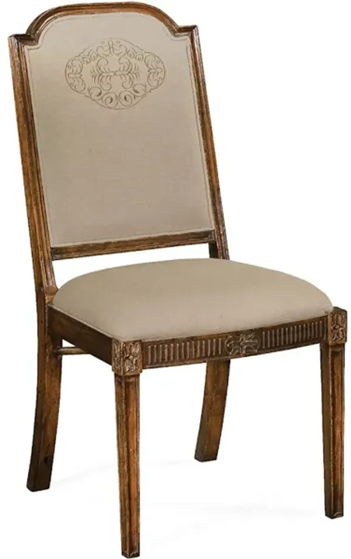 Upholstered Dining Chair With Gold Embroidery (Side)
