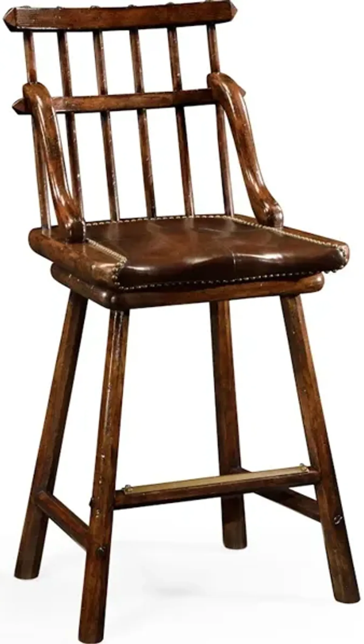 Rustic Dark Oak Barstools (Side)