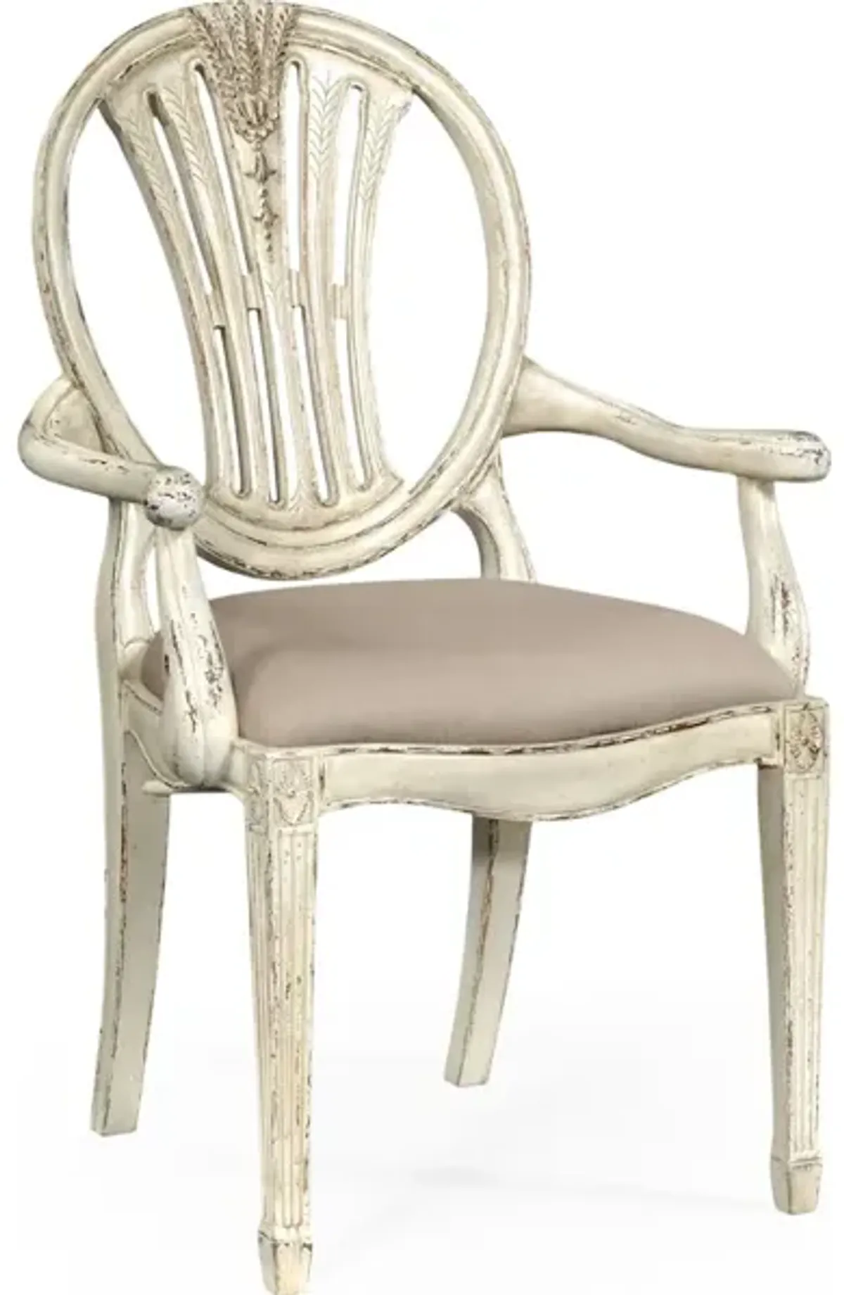 Hepplewhite Wheatsheaf Armchair (Off-White)