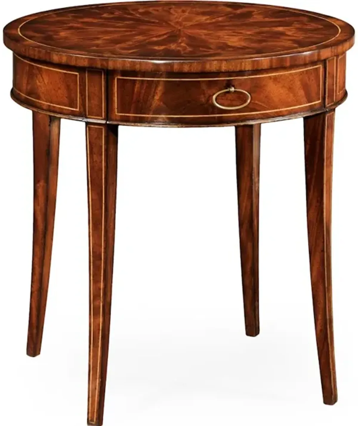Round Mahogany Side Table Fine Stringing