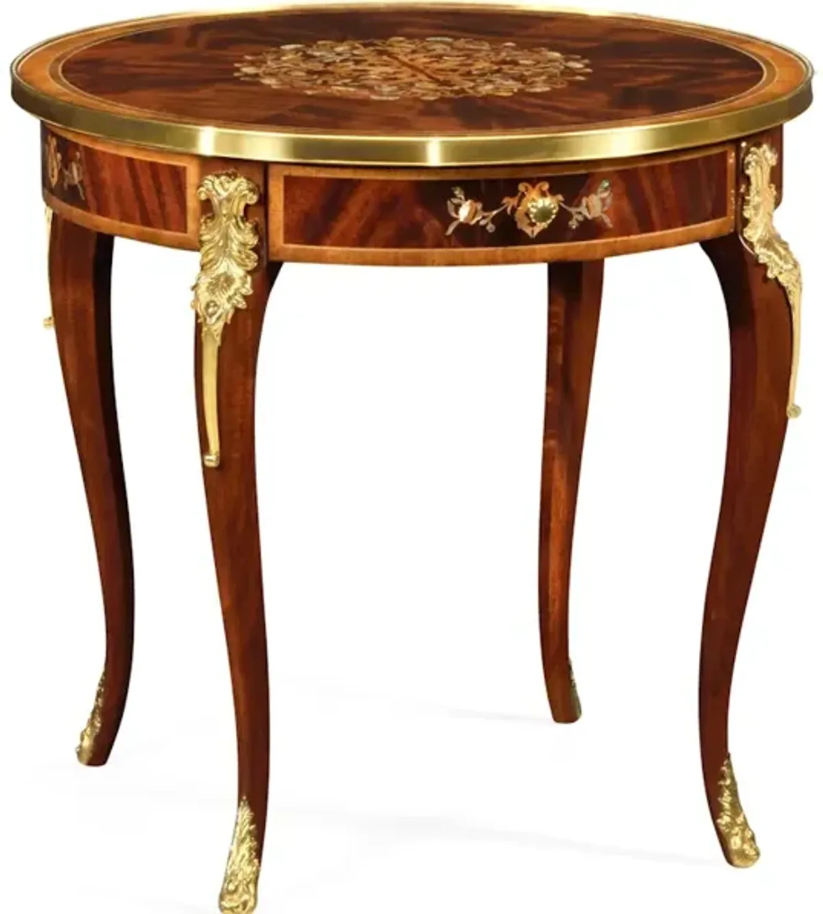 Mahogany Lamp Table With Mother Of Pearl & Marquetry