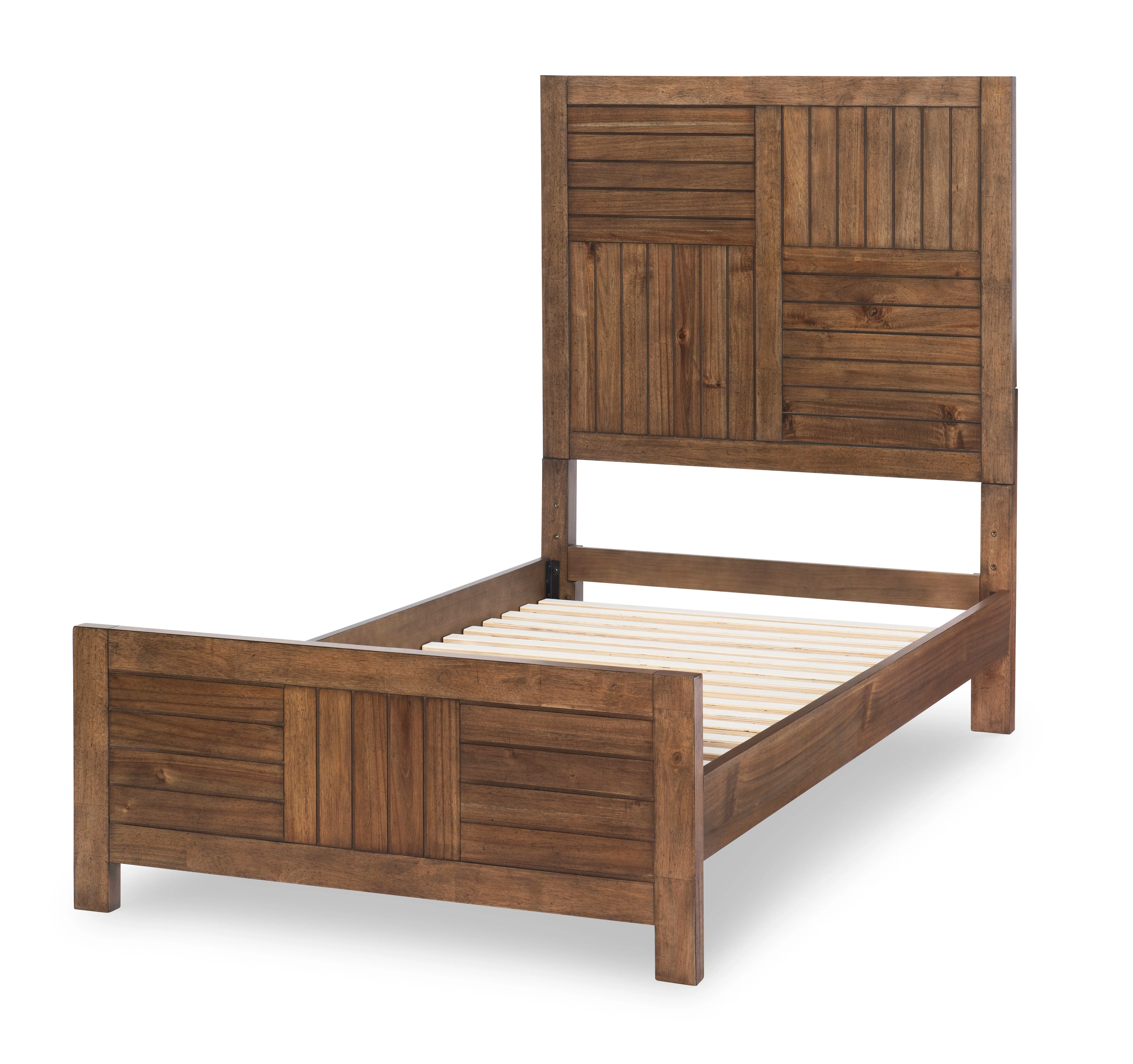 Summer Camp Brown Complete Panel Bed, Twin 3/3 Brown Finish