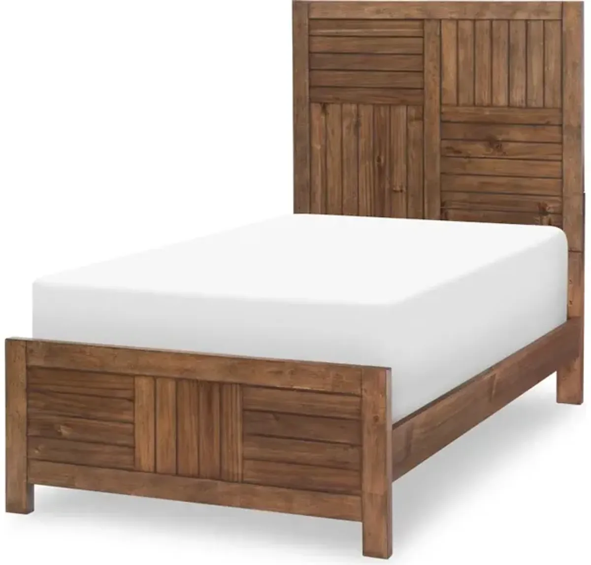 Summer Camp Brown Complete Panel Bed, Twin 3/3 Brown Finish