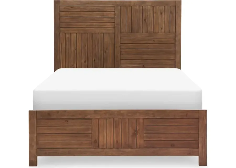 Summer Camp Brown Panel Headboard, Full 4/6 Brown Finish