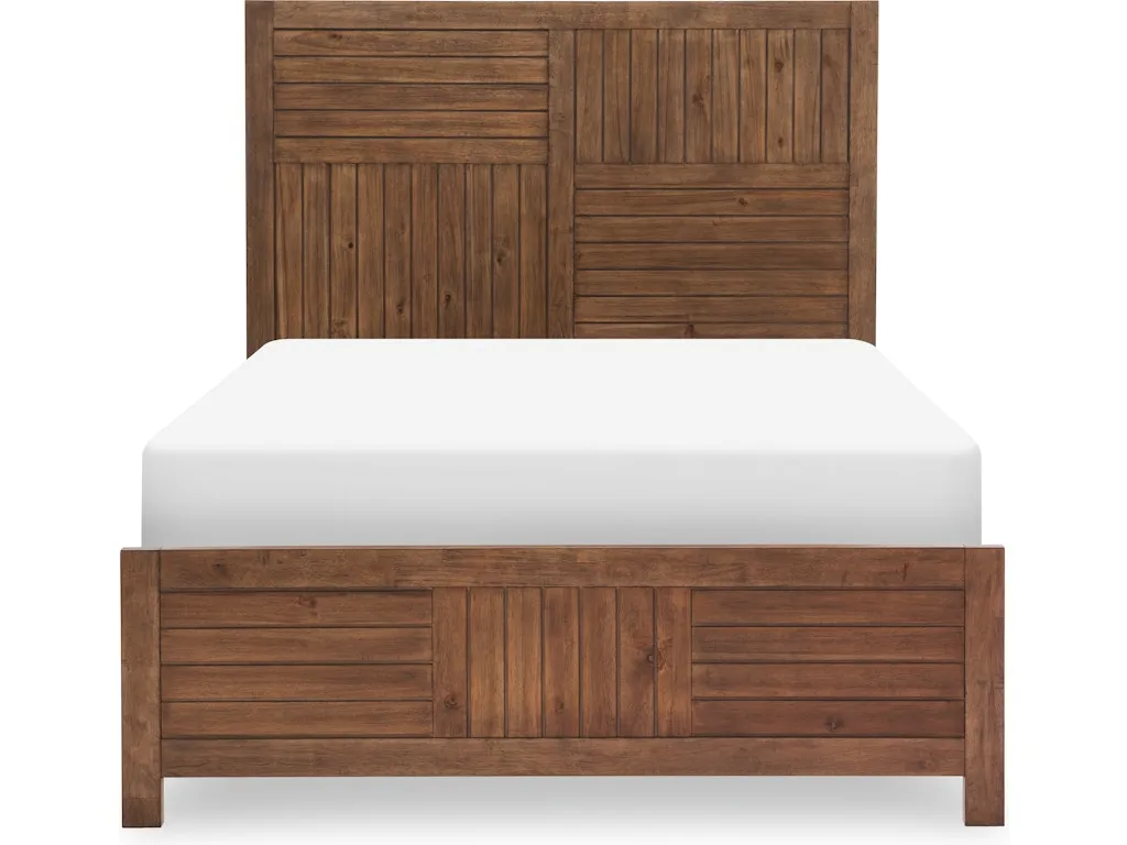 Summer Camp Brown Complete Panel Bed, Full 4/6 Brown Finish