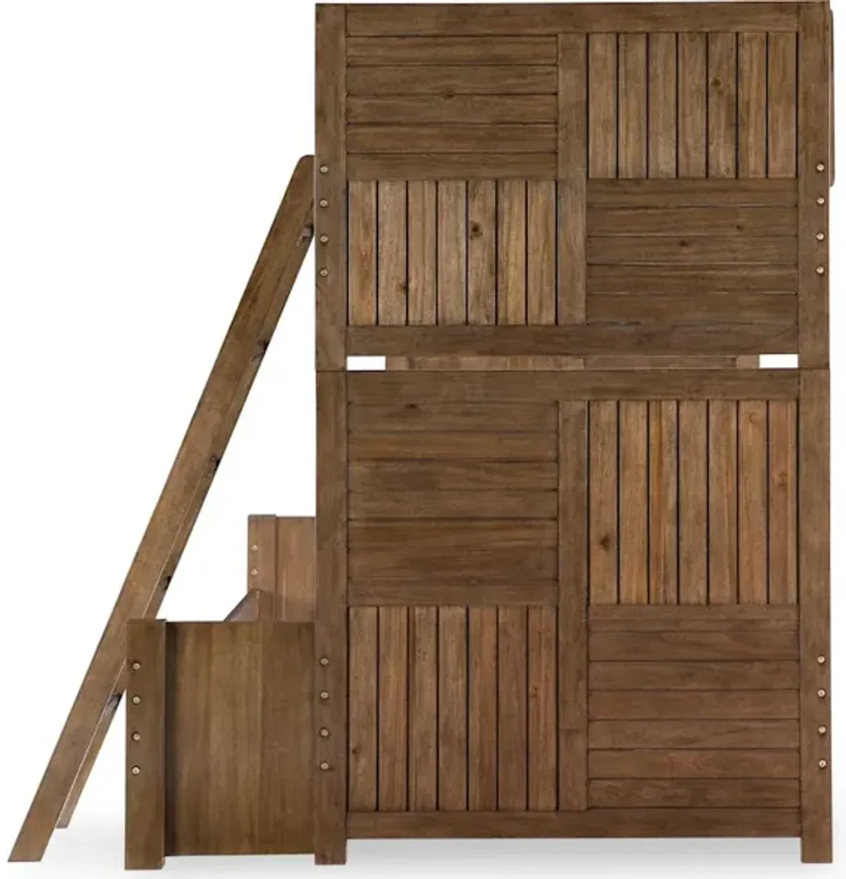 Summer Camp is a youth bedroom group that captures the look and feel of being away at camp. This group offers plenty of options for sleep, study and storage with lots of style. Straight lines, plank details on sides and drawer fronts and thick tops all a