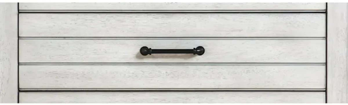 Summer Camp Gray Drawer Chest White Finish