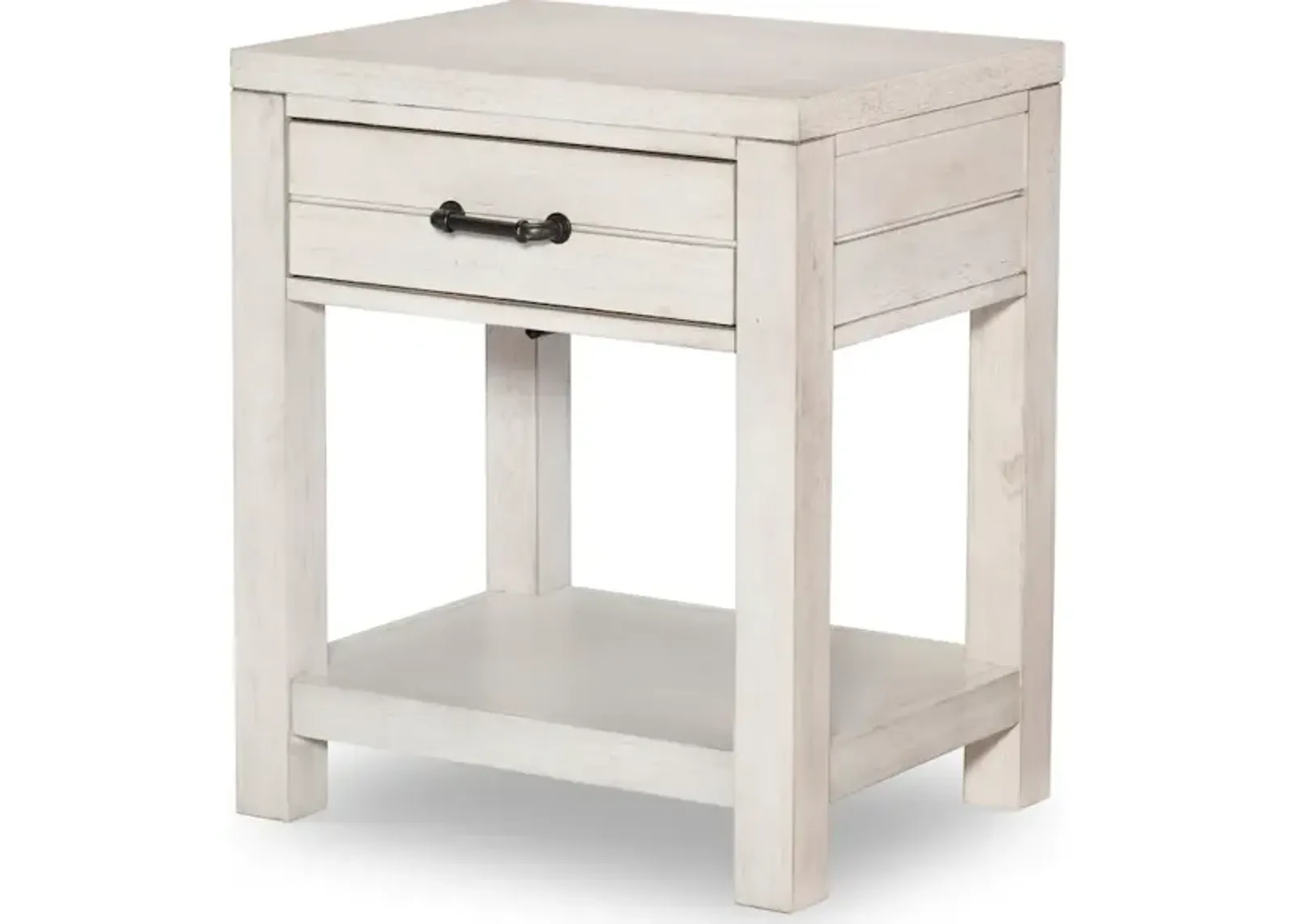 Summer Camp Gray Open Night Stand White Finish