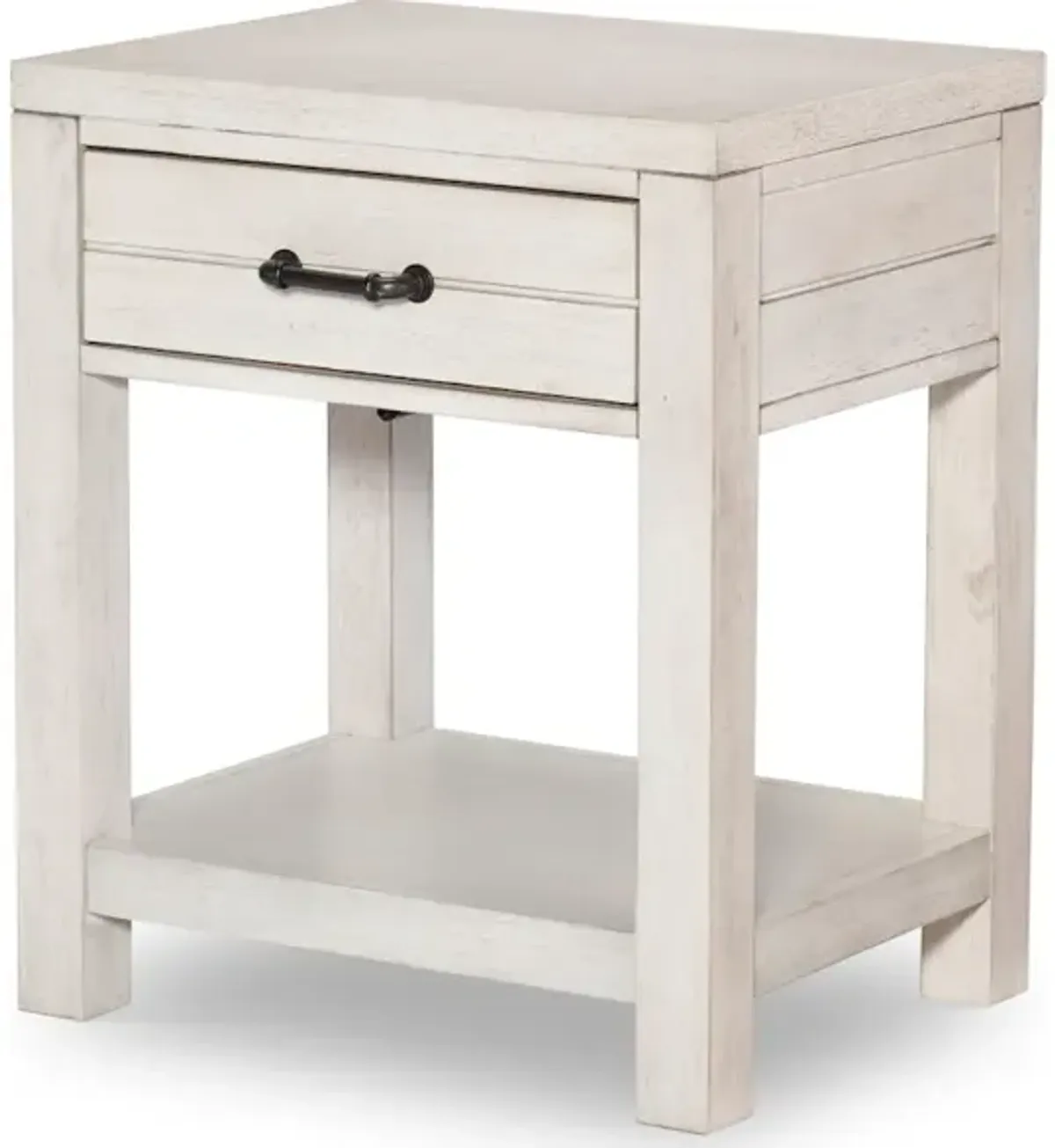 Summer Camp Gray Open Night Stand White Finish