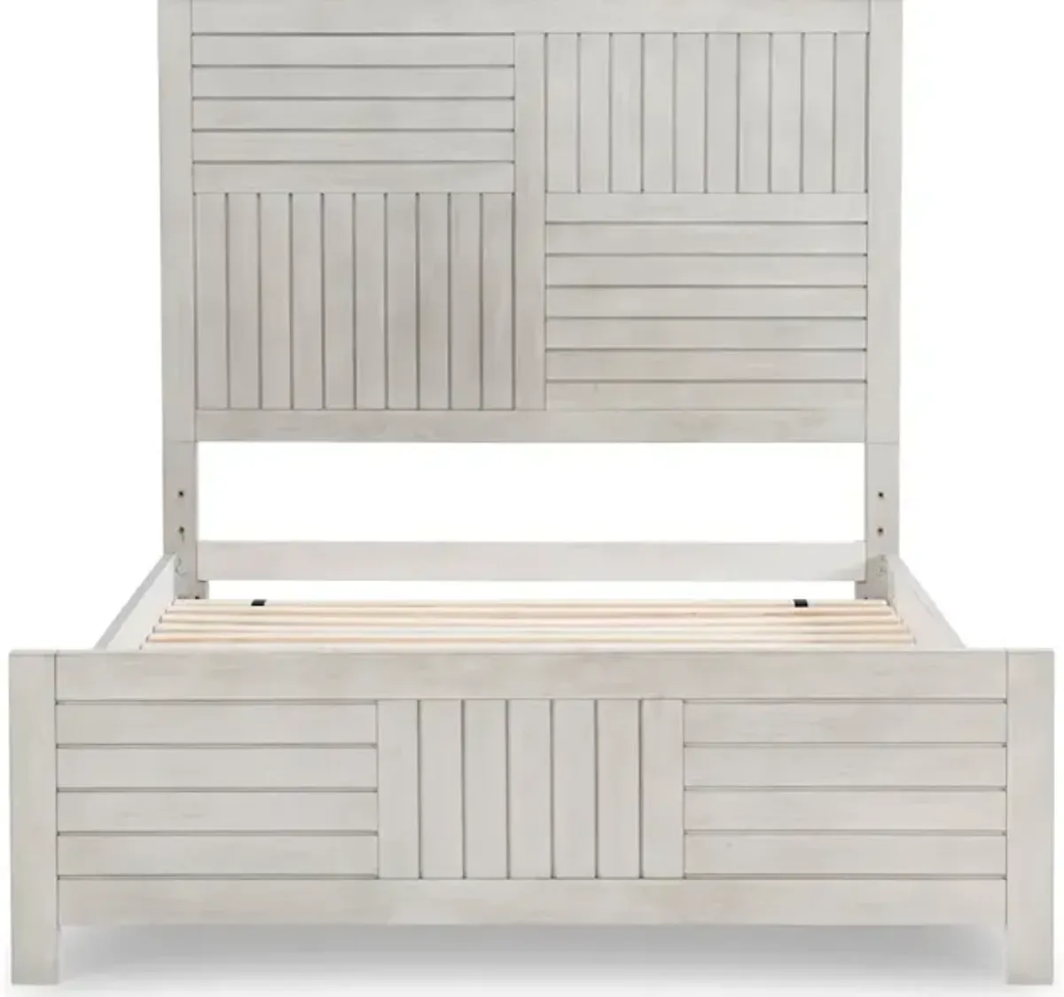 Summer Camp Gray Complete Panel Bed, Full 4/6 White Finish