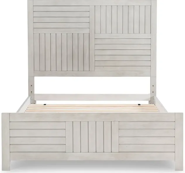 Summer Camp Gray Complete Panel Bed, Full 4/6 White Finish