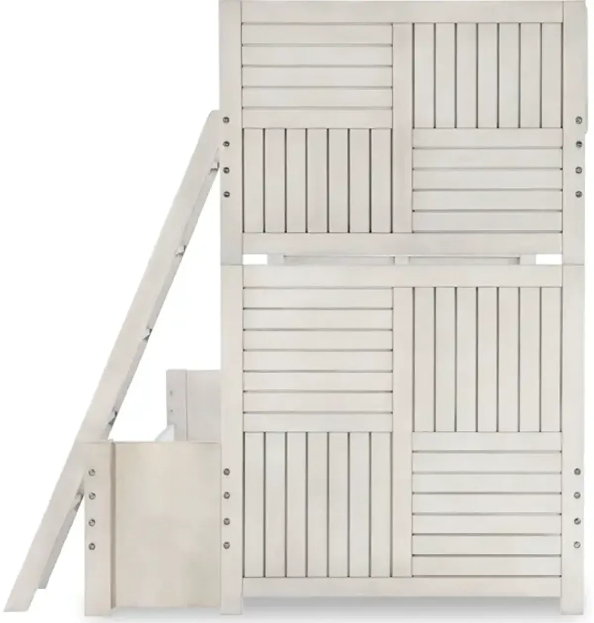 Summer Camp is a youth bedroom group that captures the look and feel of being away at camp. This group offers plenty of options for sleep, study and storage with lots of style. Straight lines, plank details on sides and drawer fronts and thick tops all a
