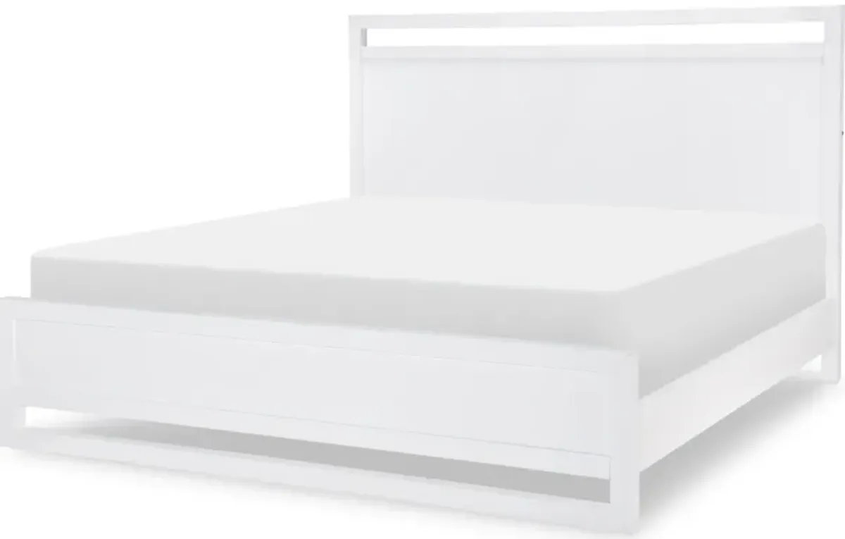 Summerland White Complete Panel Bed Queen 50 White Finish