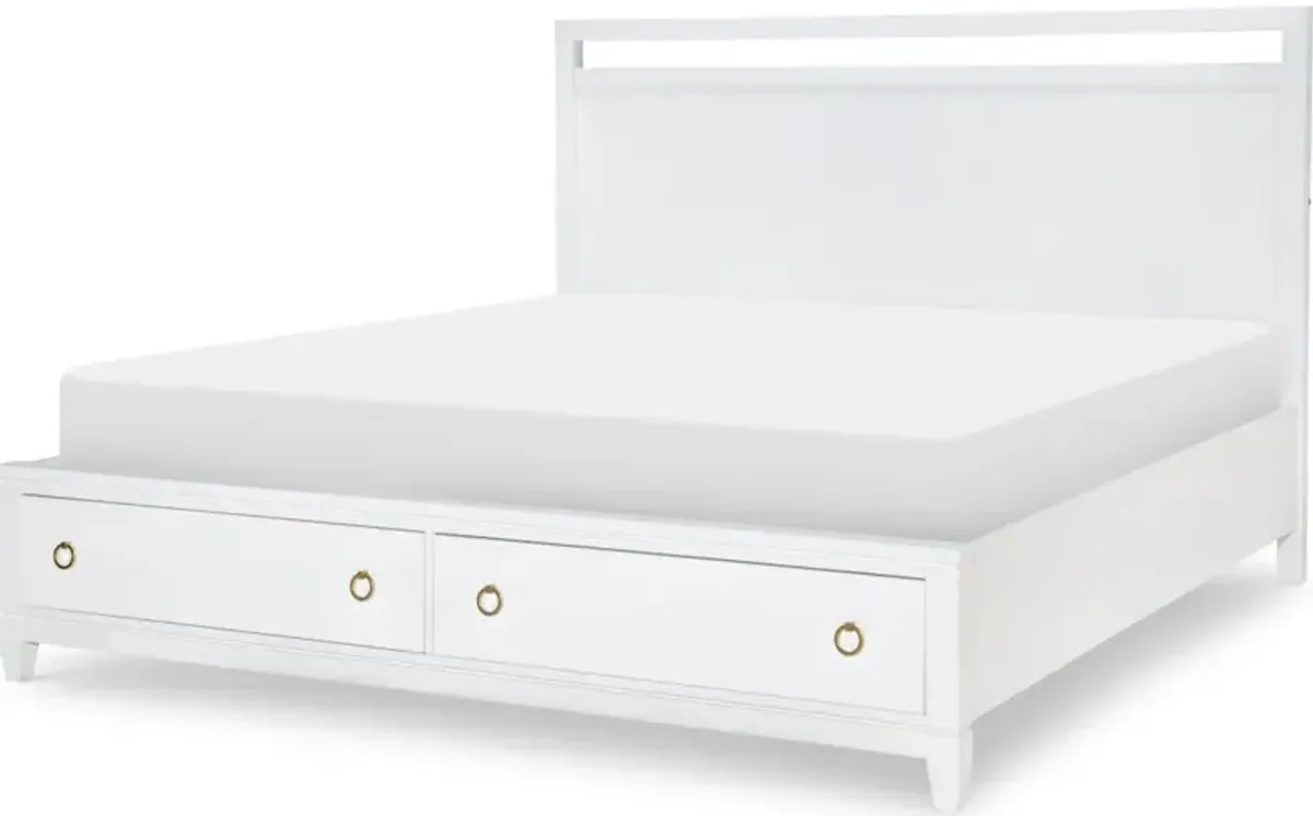 Summerland White Complete Panel Bed W Storage Queen White Finish White Finish 50