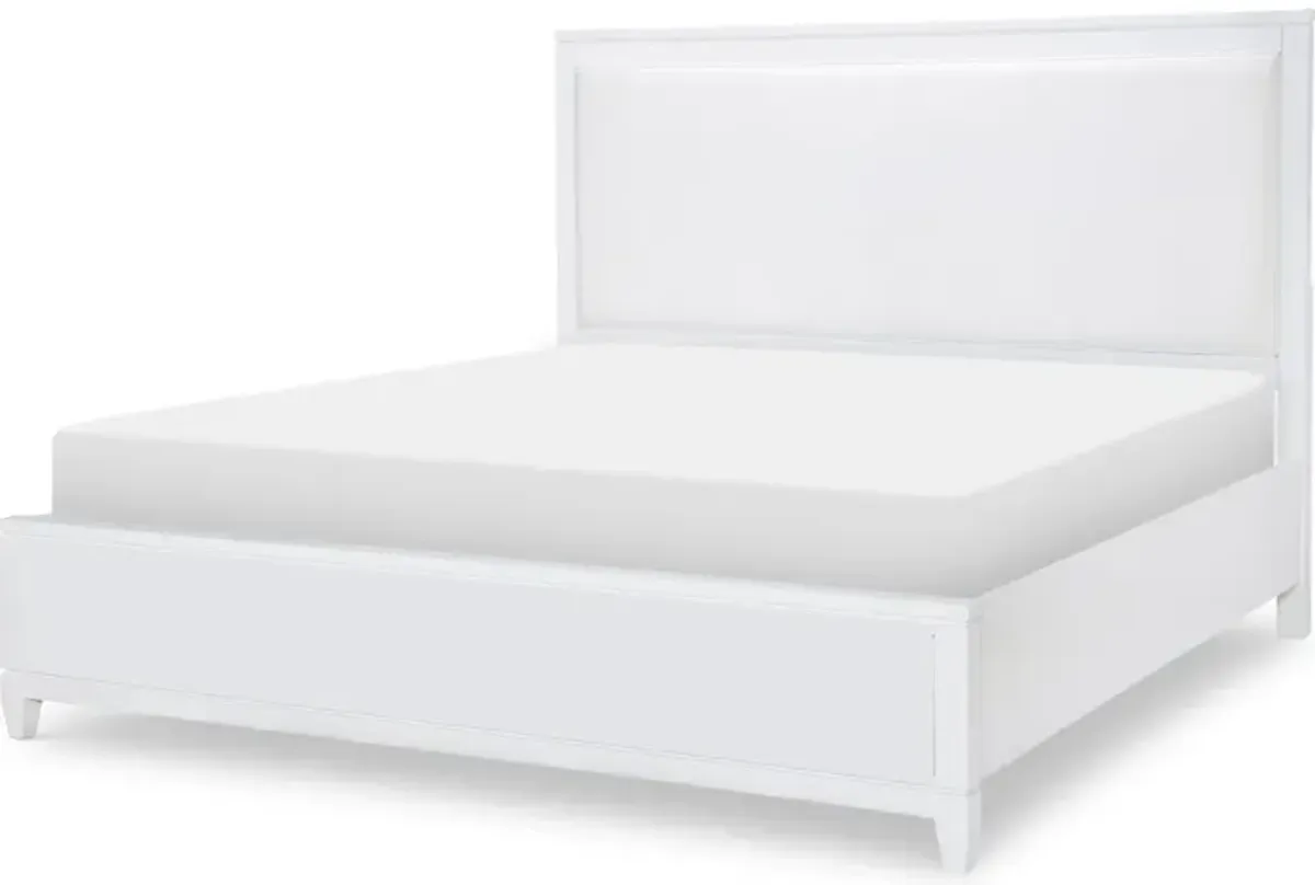 Summerland White Complete Upholstered Bed Queen 50 White Finish