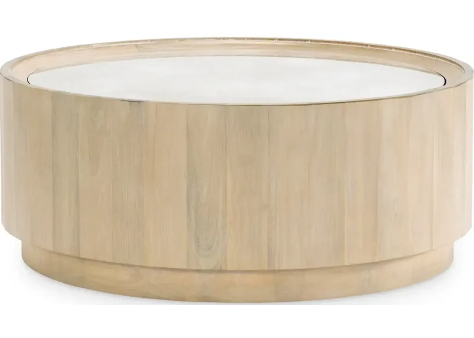 Biscayne Round Cocktail Table W/Travertine Top