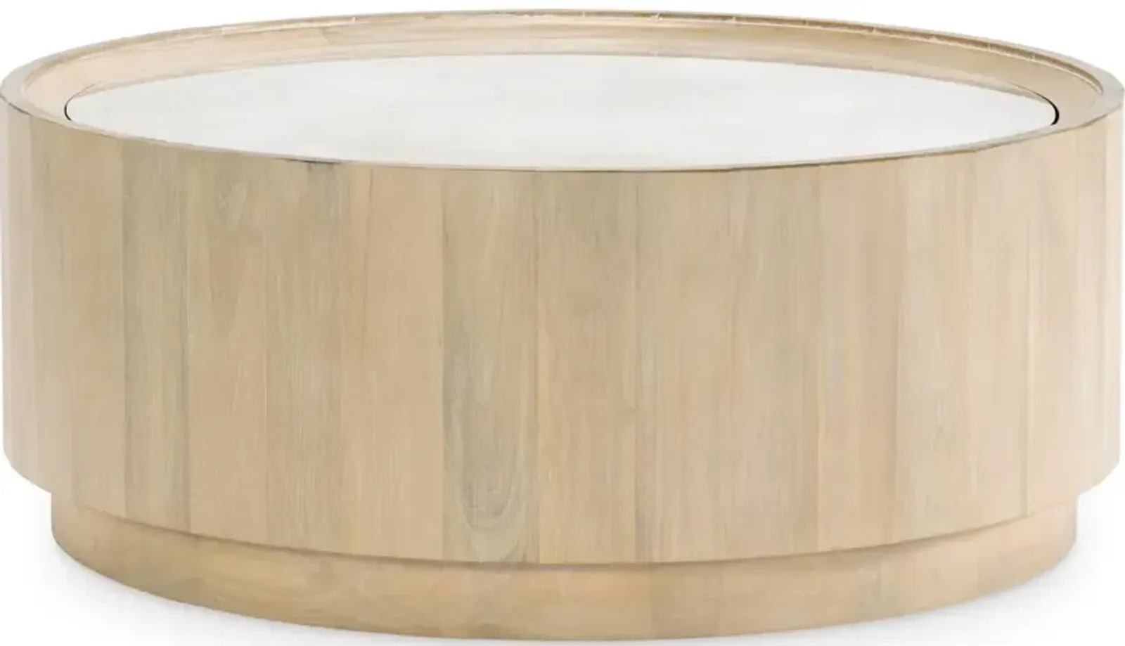 Biscayne Round Cocktail Table W/Travertine Top