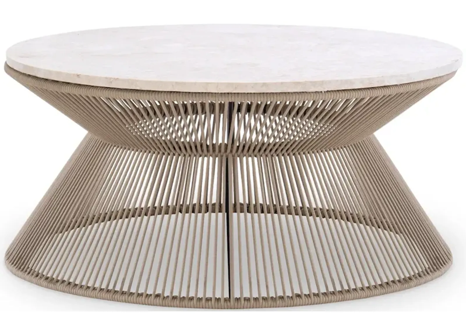 Biscayne Rope Cocktail Table W/Travertine Top