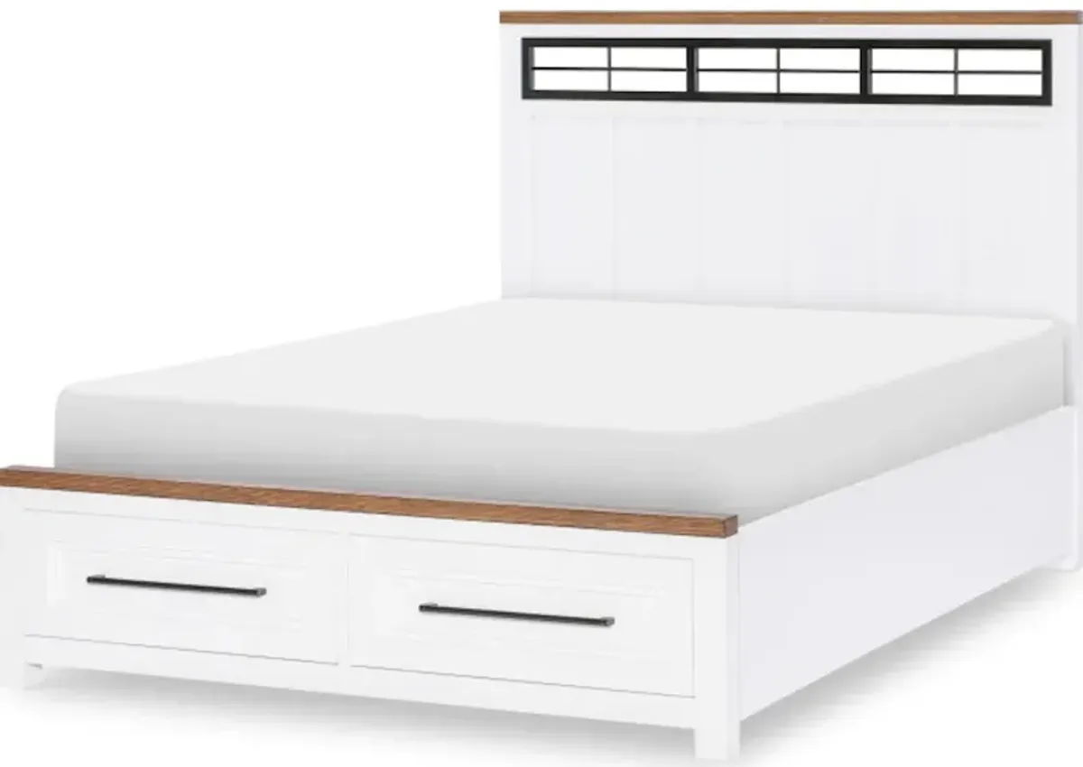 Dutton Panel Bed with Metal Accents and Storage - Full Complete