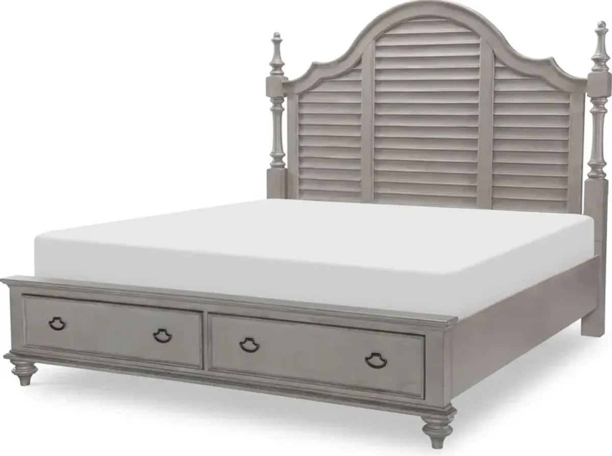 Kingston Louvered Poster Bed W.Storage FB Queen