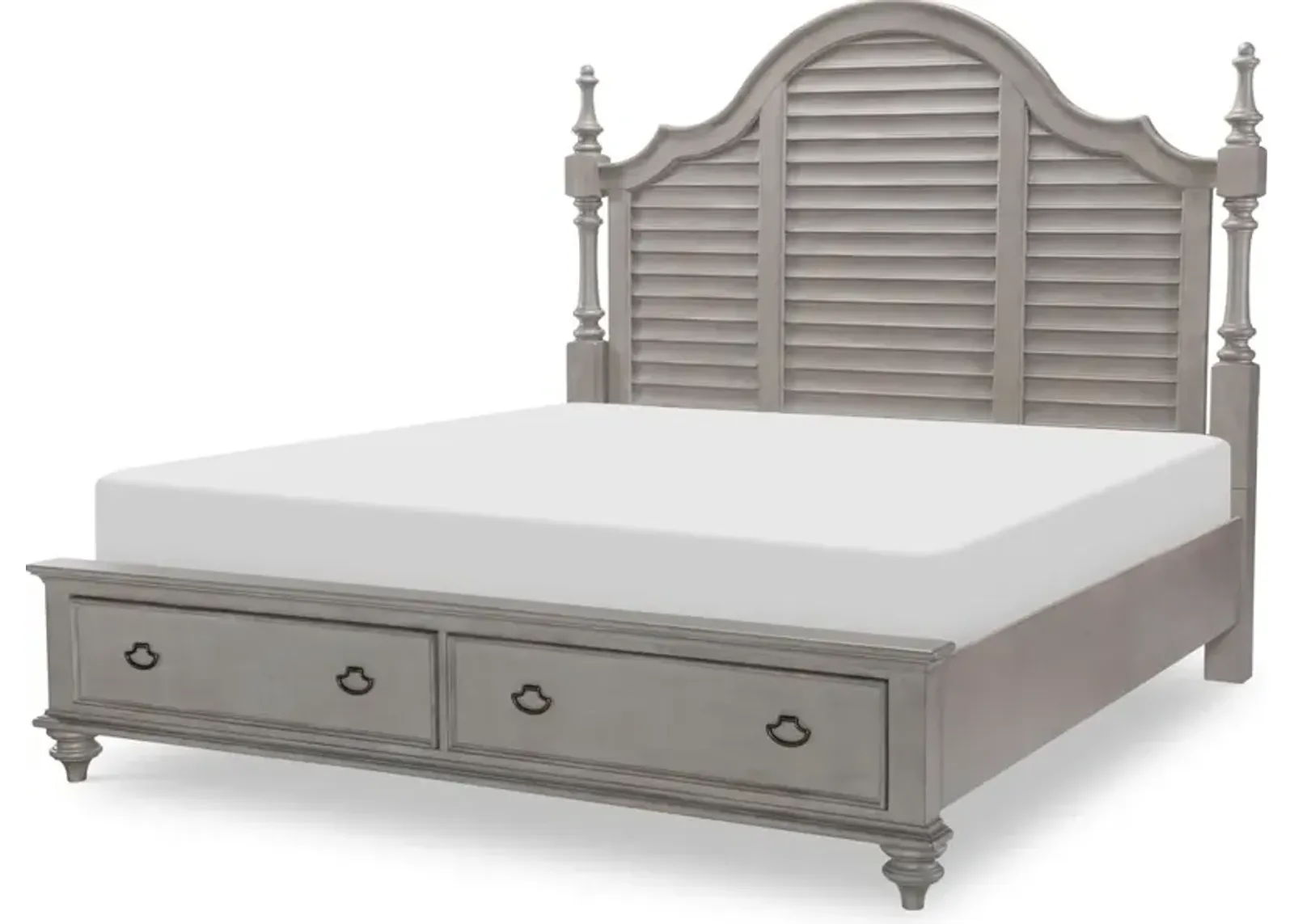 Kingston Louvered Poster Bed W.Storage FB King