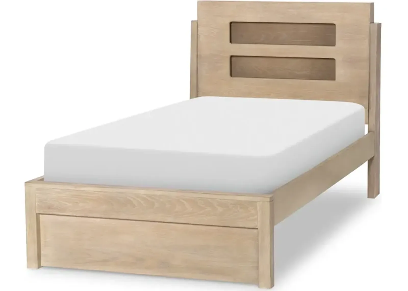 District - Weathered Oak Complete Panel Bed Twin