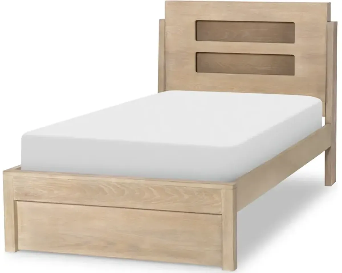 District - Weathered Oak Complete Panel Bed Twin