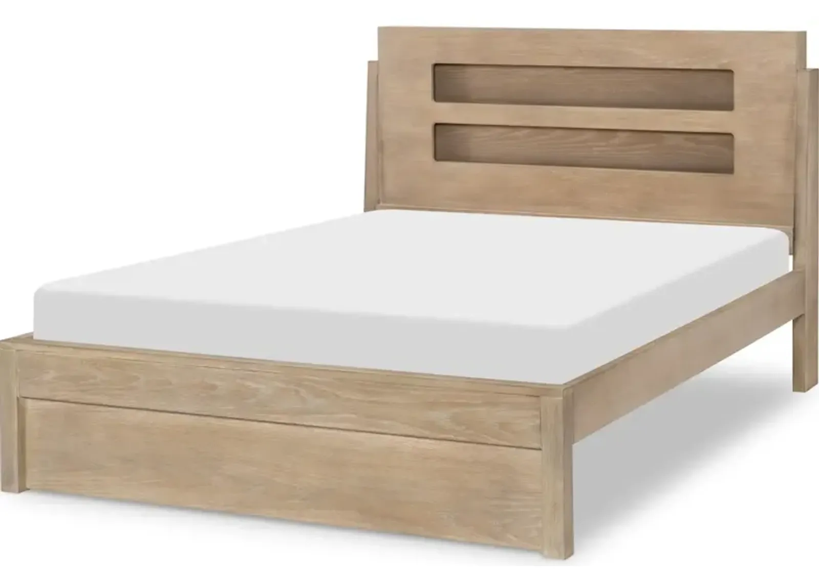 District - Weathered Oak Complete Panel Bed Full