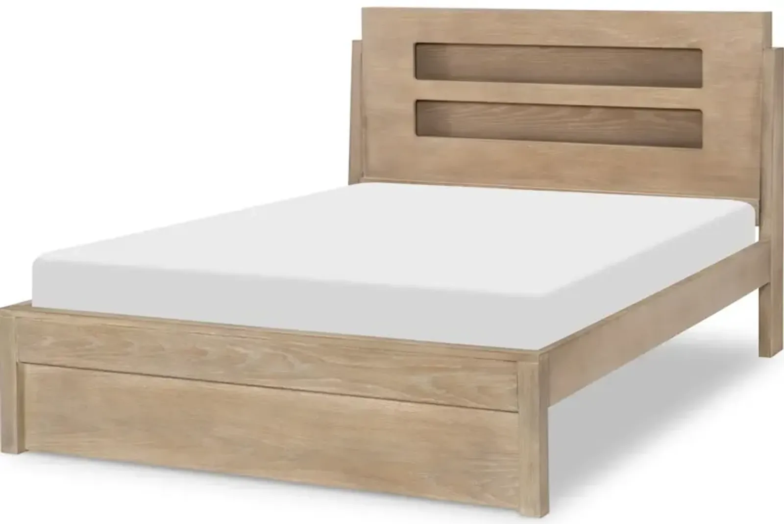 District - Weathered Oak Complete Panel Bed Full