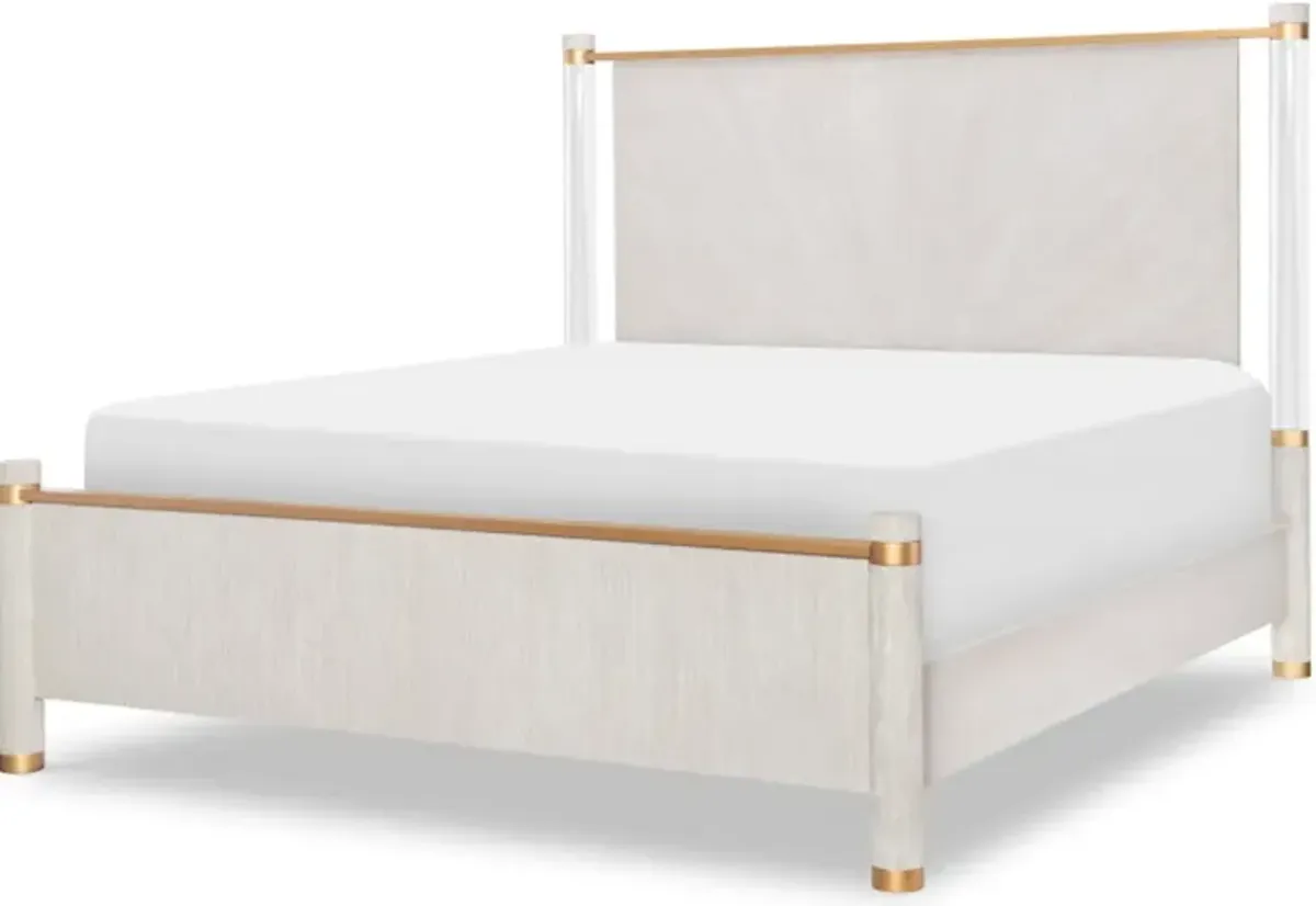 Miramar Panel Bed W/Acrylic Post, Queen