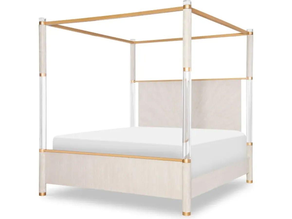 Miramar Panel Bed/W Canopy and Acrylic Post Queen
