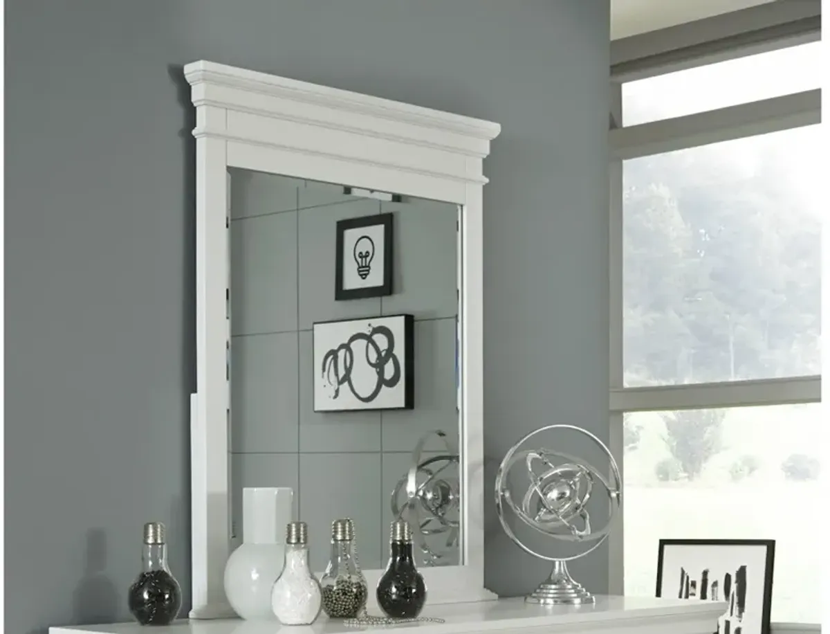 Canterbury White Vertical Mirror White Finish