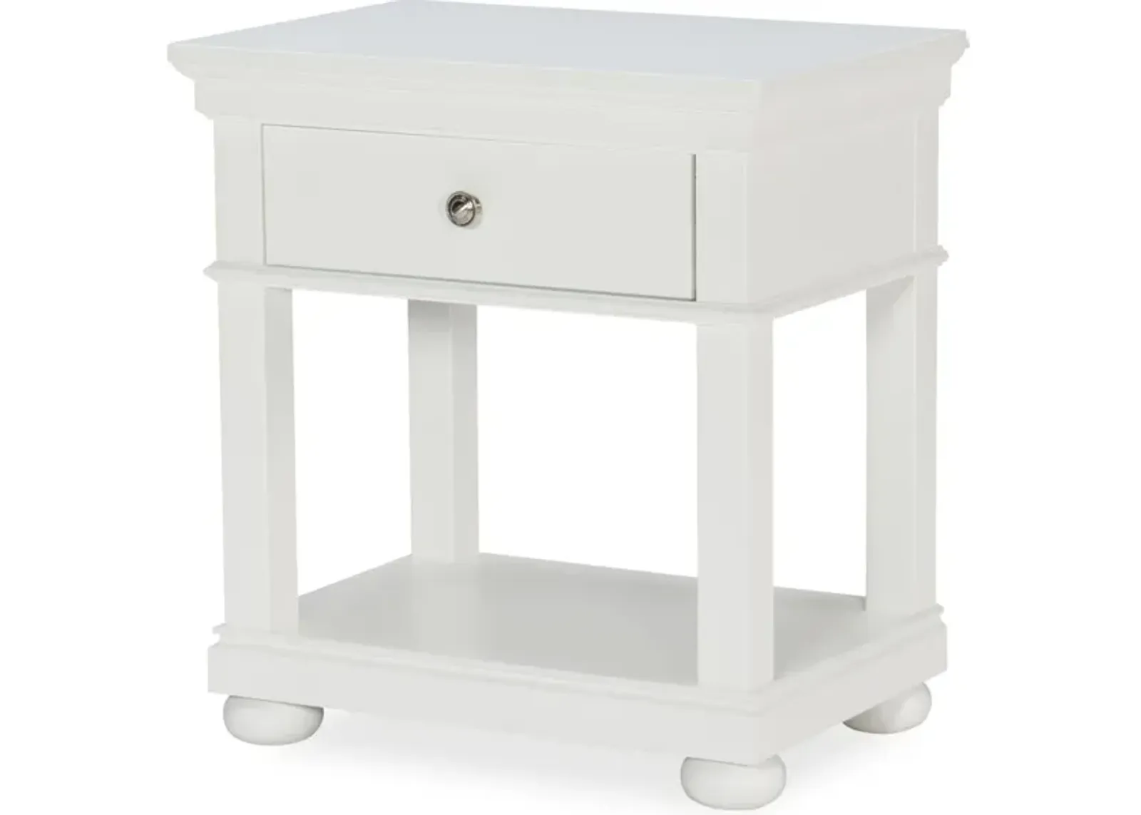 Canterbury White Open Night Stand White Finish