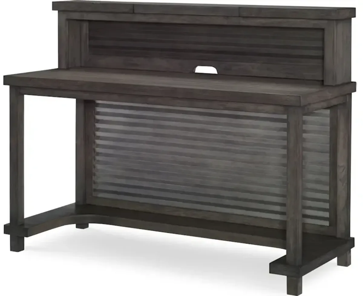 With clean lines and a rustic casual look, Bunkhouse is sure to pop in any room. Crafted with select hardwoods, the Vertical mirror is a versatile addition to this collection. The beveled edge mirror is accentuated by the aged barn wood finish frame, hig