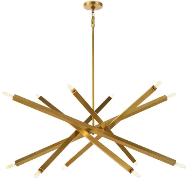 Viper Chandelier in Natural Brass