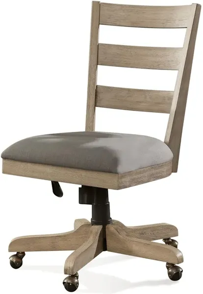 Wood Back Upholstered Desk Chair