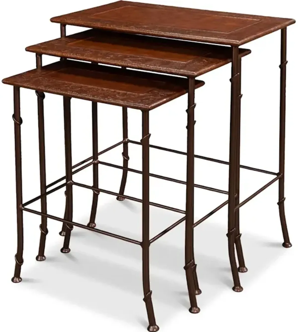 Kew Gardens Leather Nesting Tables