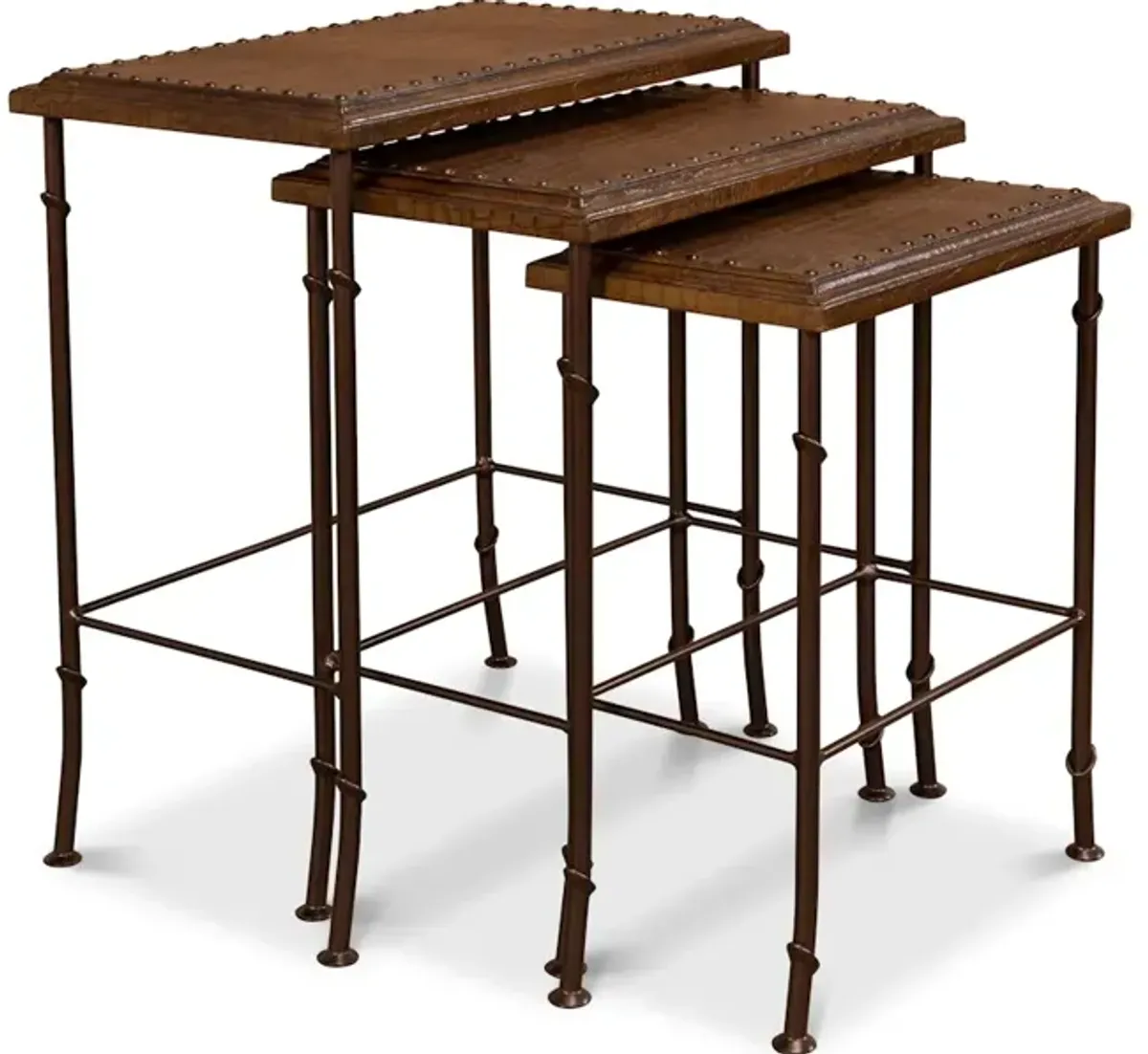 Croc Leather Nesting Tables Set/3